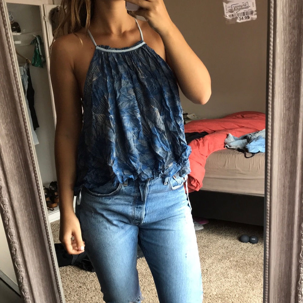 Blue free people tee